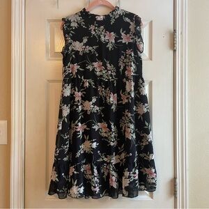 Lalys Closet Black Floral Sheer Dress Size Small Sleeveless